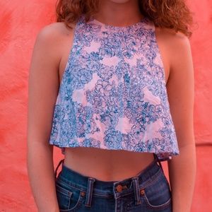 Floral & Flowy Cropped Tank